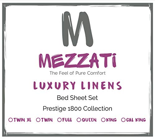 Mezzati Luxury Bed Sheet Set - Soft and Comfortable Mezzati Luxurious Mattress Sheet Set - Tender and Snug 1800 Status Assortment - Brushed Microfiber Bedding (White, Queen Measurement).