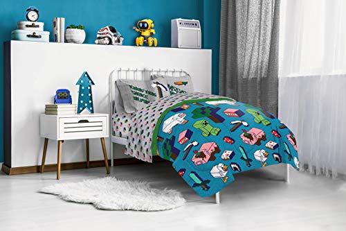 Minecraft Genda Iso Animals 5 Piece Full Bed Set Minecraft Genda Iso Animals 5 Piece Full Mattress Set - Contains Reversible Comforter &amp; Sheet Set - Bedding Options Creeper - Tremendous Gentle Fade Resistant Microfiber - (Official Minecraft Product).