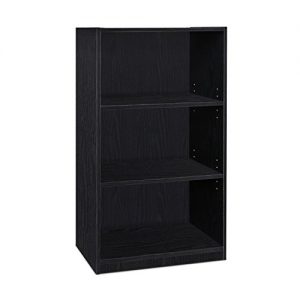 FURINNO JAYA Simple Home 3-Tier Adjustable Shelf Bookcase, Black