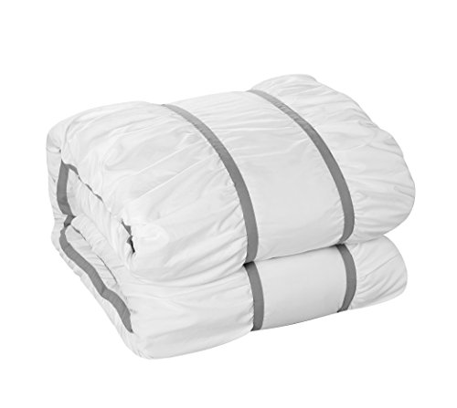 Chic Home Cheryl 10 Piece Comforter Set Complete Bed Stylish House Cheryl 10 Piece Comforter Set Full Mattress in a Bag Pleated Ruched Ruffled Bedding with Sheet Set and Ornamental Pillows Shams Included, Queen White.