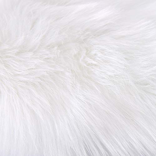 Ashler Soft Faux Sheepskin Fur Chair Couch Cover White Ashler Comfortable Fake Sheepskin Fur Chair Sofa Cowl White Space Rug for Bed room Flooring Couch Dwelling Room 2 x 6 Toes.
