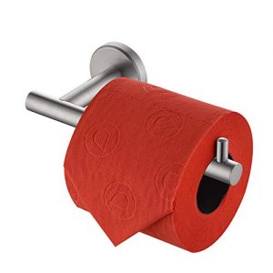 JQK Toilet Paper Holder, 5 Inch 304 Stainless Steel Tissue Paper Dispenser for Bathroom, Hold Mega Rolls, Brushed Nickel Wall Mount