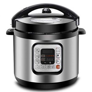 ZENY 1000W 6 Qt 10-in-1 Multi-Use Programmable Electric Pressure Cooker, Slow Cooker, Rice Cooker, Sauté, Yogurt Maker, Bean Maker, Steamer and Keep Warm Rice Cooker
