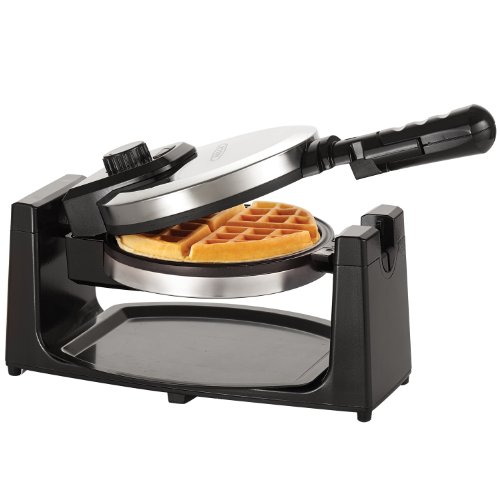 BELLA (13991) Rotating Non-Stick Belgian Waffle Maker with Removeable Drip Tray, Polished Stainless Steel