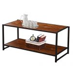 VECELO Cocktail Table,Coffee Table with Storage Bottom Shelf for Living Room and Office