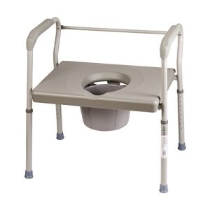 DMI Adjustable Bedside Commode for Adults Can Be Used with Included 7 Quart Pail or as a Toilet Riser and Toilet Safety Frame Easily Fitting Over Standard Toilet, 500lb Weight Capacity