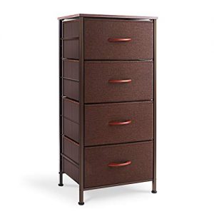 ROMOON Dresser Organizer with 4 Drawers, Fabric Dresser Tower for Bedroom, Hallway, Entryway, Closets - Brown