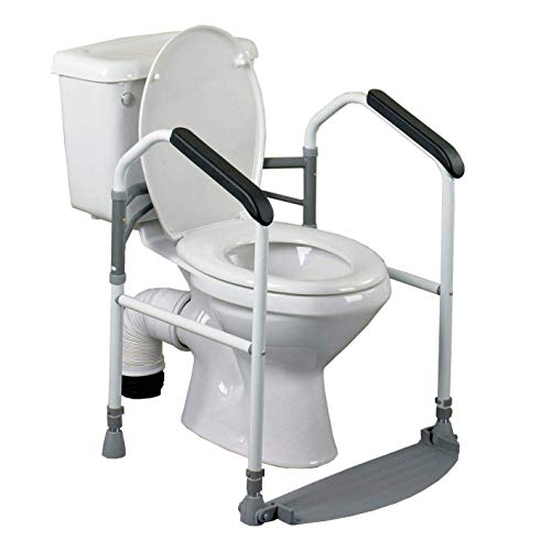 Homecraft Buckingham Foldaway Toilet Surround, Padded Toilet Grab Bars, Bathroom Handrail with Adjustable Height, standard Alone Device, Toilet Safety Frame for Eldery, Handicapped, and Disabled Aid