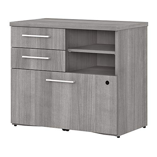 Bush Business Furniture 400 Series Lateral File Cabinet with Shelves, 30W, Platinum Gray