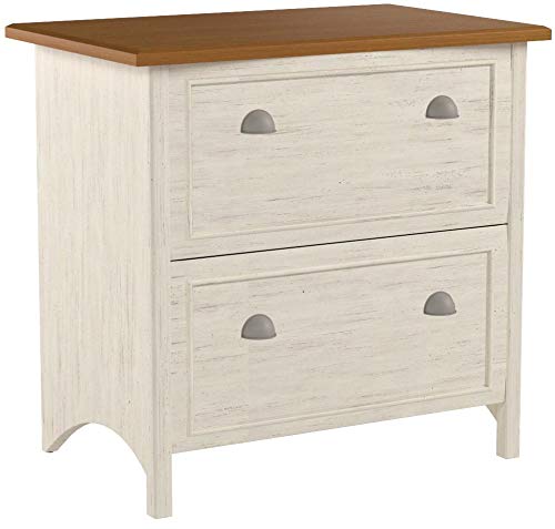 Bush Furniture Stanford 2 Drawer Lateral File Cabinet Bush Furniture Stanford 2 Drawer Lateral File Cabinet in Antique White and Tea Maple.