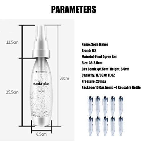 Portable Soda Maker Kit, Homemade Sparkling Water Maker Beverages Machine Bundle Dimensions: 0.1 x 3.Three x 3.Three inches