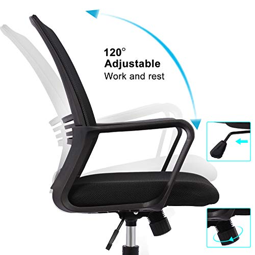 Office Chair, Mesh Office Computer Swivel Desk Task Chair Workplace Chair, Mesh Workplace Laptop Swivel Desk Process Chair, Ergonomic Government Chair with Armrests.