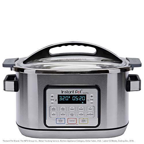Instant Pot Aura Pro 11-in-1 Multicooker Slow Cooker, 8 Qt, 11 One-Touch Programs