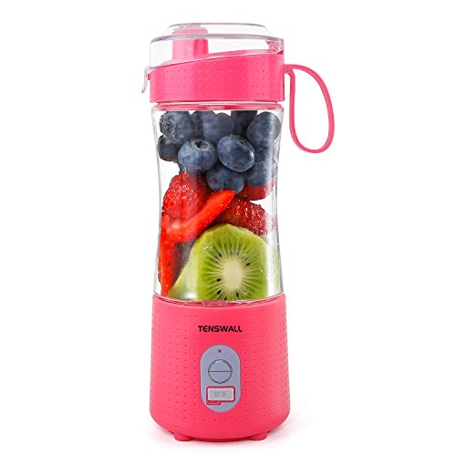 Portable Blender, Smoothie Blenders, Personal Size Blender USB Rechargeable Smoothies and Shakes Juicer Cup, 4000mAh Battery Strong Power Pink