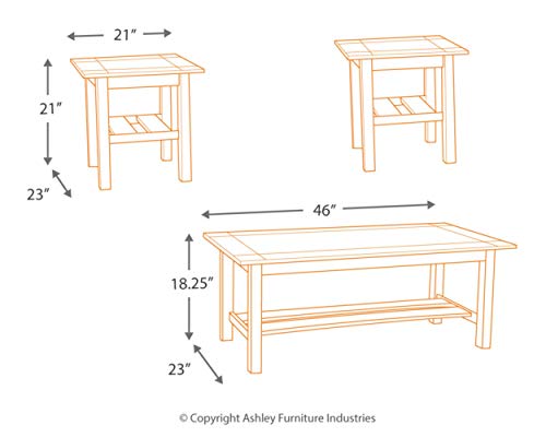 Lewis Modern 3-Piece Desk Set, Medium Brown Signature Design by Ashley - Lewis Modern 3-Piece Desk Set, Medium Brown