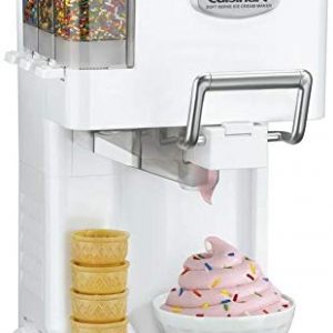 Lovely999 Soft Serve Ice Cream Maker Yogurt Sorbet Machine Home Kitchen Counter Appliance Operation is fully automatic simply pour in the ingredients and turn the dial.