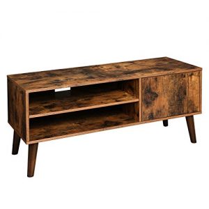 VASAGLE Retro TV Stand, TV Console for TVs up to 43 Inches, Mid-Century Modern Entertainment Centre for Flat Screen TV, Gaming Consoles, in Living Room, Entertainment Room, Office, Brown ULTV09BX