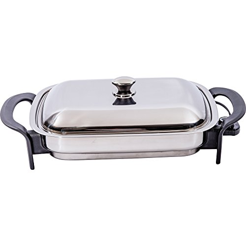 Precise Heat Stainless Steel 16-Inch Rectangular Surgical Electric Skillet