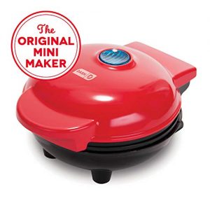 Dash DMG001RD Mini Maker Portable Grill Machine + Panini Press for Gourmet Burgers, Sandwiches, Chicken + Other On the Go Breakfast, Lunch, or Snacks with Recipe Guide - Red