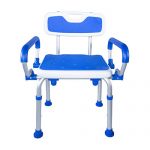 PCP Shower Safety Chair, Bath Bench With Backrest, Swing Arms, Adjustable Height, Medical Senior Support