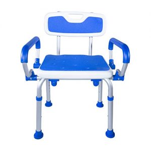 PCP Shower Safety Chair, Bath Bench With Backrest, Swing Arms, Adjustable Height, Medical Senior Support