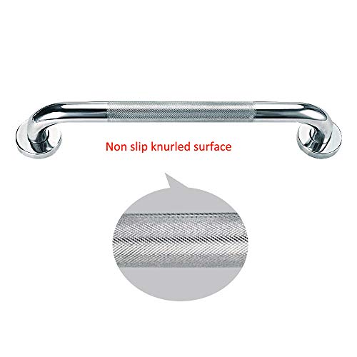 Stainless Metal Bathe Security Deal with for Bathtub, Sunmall 2pcs 18"Bathtub Seize Bar, Sturdy Stainless Metal Bathe Security Deal with for Bathtub, Bathroom, Rest room, Stairway Handrail, Anti-Slip Grip Prevention for Aged, Handicapped, Disabled, Pregnant Ladies