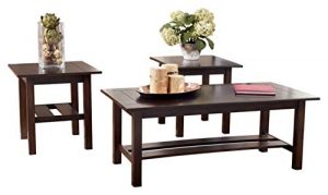 Signature Design by Ashley - Lewis Contemporary 3-Piece Table Set, Medium Brown