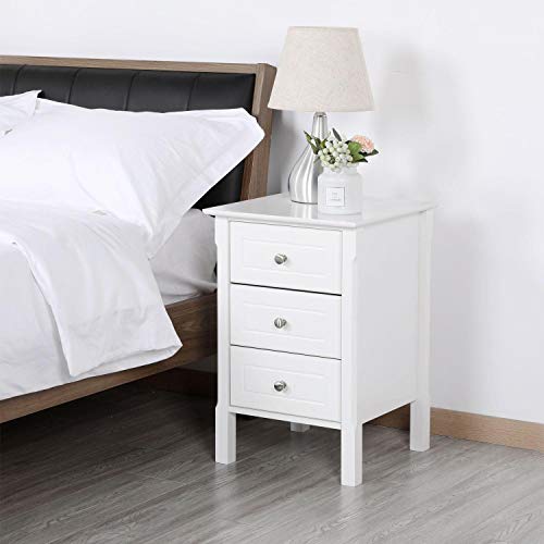 Topeakmart 3 Drawers Nightstand Tall End Table Storage Wood Cabinet Package deal Dimensions: 15.7 x 15.7 x 24.zero inches