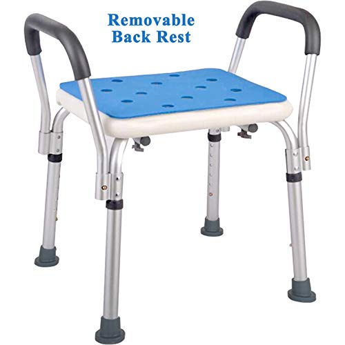 Medokare Shower Chair with Rails - Shower Seat Medokare Shower Chair with Rails - Shower Seat with Arms for Seniors with Tote Bag and Handles, Tall Shower Chair for Elderly, Handicap Tub Shower Seats for Adults (White Chair with Rail).