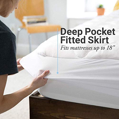 ExceptionalSheets Pillowtop Mattress Topper with Fitted Skirt ExceptionalSheets Pillowtop Mattress Topper with Fitted Skirt - Further Plush Pad Present in Marriott Accommodations - Made in The USA, King Measurement.