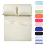 4 Piece Bed Sheet Set (Full,Beige) 1 Flat Sheet,1 Fitted Sheet and 2 Pillow Cases,Brushed Microfiber Luxury Bedding with Deep Pockets