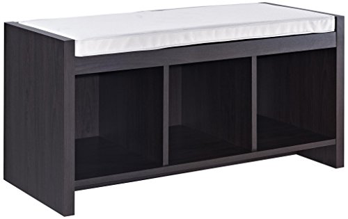 Ameriwood Home Penelope Entryway Storage Bench with Cushion, Espresso