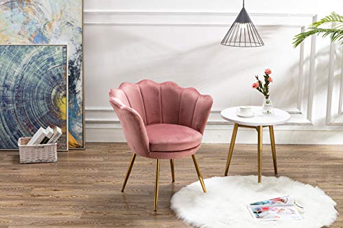 Living Room Chair in Antique Pink Velvet – A Blend of Elegance and Comfort 🌸 As a delighted owner of the chairus Living Room Chair in Antique Pink, I can't help but marvel at the perfect fusion of style and comfort it brings to my space. The unique petal back design, combined with sleek curves and vivid gold legs, transforms it into a flower-like masterpiece. Whether as a guest chair, vanity chair, or an accent piece in the living room or bedroom, this chair stands out, leaving a lasting impression on both style and functionality. The chairus Living Room Chair is more than just a piece of furniture; it's a statement of elegance and modern style.