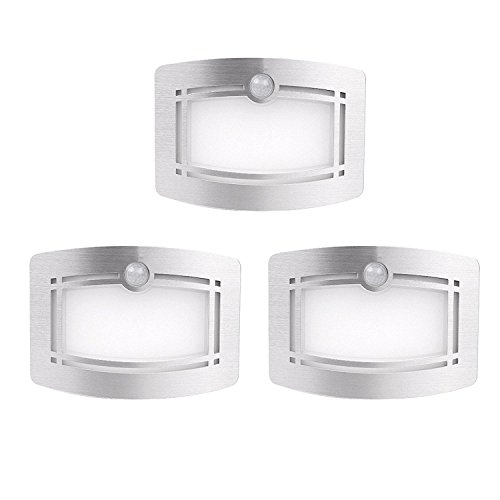 Motion Sensor Closet Light, OxyLED Wall Lights Battery Operated, Luxury Aluminum Stick-on Anywhere Wall Lamp Sconces, Motion Sensor Indoor Security Light for Stair, Kitchen, Bathroom, Hallway, 3 Pack