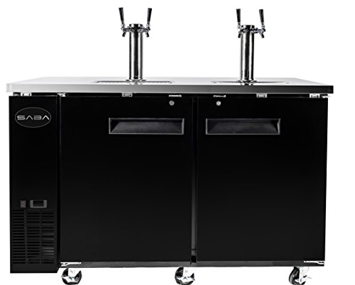 Bar Draft Beer Dispenser Kegerator with Two Taps Bar Draft Beer Dispenser Kegerator with Two Faucets (24'' inch depth 60'' Size).