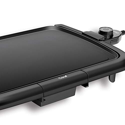 Caynel Professional Electric Griddle, Cool-Touch Griddle Caynel Skilled Electrical Griddle, Cool-Contact Griddle, Smoke-less Non-Stick Coating with Detachable Drip Tray and Cool-touch Handles, Compact Storage, Improve Thermostat for Indoor/Out of doors, Absolutely immersible Straightforward Cleansing, 16”x10” Household-Sized, Copper (B