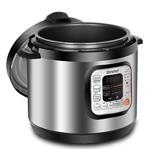 Zenchef 11-in-1 5th-Generation Stainless Steel 6Qt, Electric Pressure Cooker Zenchef 11-in-1 Fifth-Technology Stainless Metal 6Qt Electrical Stress Cooker w/Rice Scooper, and Measuring Cup, 1000W.