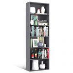 Homfa Bookshelf 70 in Height, Wood Bookcase 6 Shelf Free Standing Display Storage Shelves Standard Organization Collection Decor Furniture for Living Room Home Office - Gray