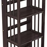 Stony-Edge Folding Bookcase, Easy Assembly Bookshelf for Home Office Storage. 16” Espresso