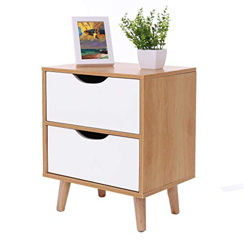 Small Nightstand,Jchen 【Ship from USA】 End Side Table Nightstand Small Nightstand,Jchen 【Ship from USA】 End Side Table Nightstand with Storage Drawer Solid Wood Legs Living Room Bedroom Furniture (C).