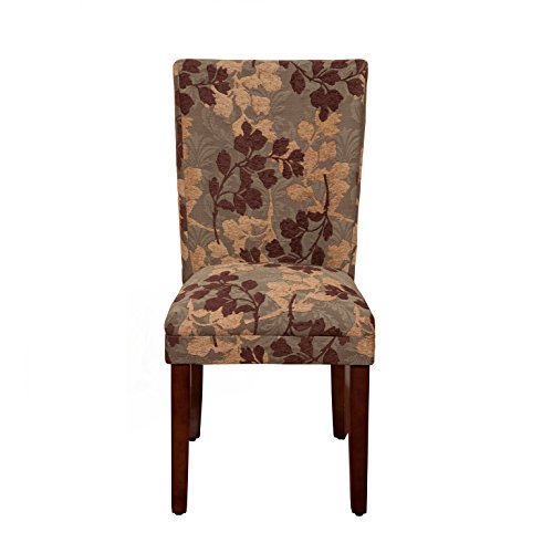 HomePop Parsons Classic Upholstered Accent Dining Chair, Single Pack, Brown Sage Leaf