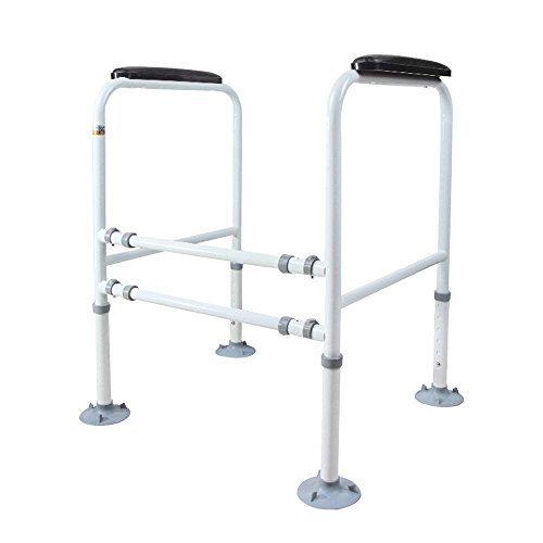 Doremy Bathroom Safety Toilet Rail Stand Alone Adjustable Handrail Frame Suction Cups for The Elderly and The Pregnant Weak Patients Disabled Postoperative Safe Support Aid