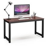 Tribesigns Computer Desk, 55" Large Office Desk Computer Table Study Writing Desk for Home Office, Teak + Black Leg