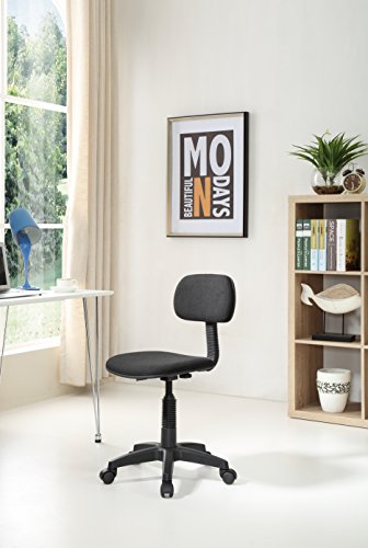 Hodedah Armless, Low-Back, Adjustable Height Hodedah Armless, Low-Back, Adjustable Height, Swiveling Task Chair with Padded Back and Seat in Black.