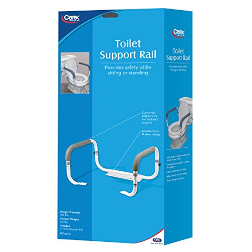 Carex Toilet Safety Frame - Toilet Safety Rails With Adjustable Width Carex Toilet Safety Frame - Toilet Safety Rails With Adjustable Width - Toilet Rails For Elderly, Handicap, Home Health Care Equipment After Surgery, Supports 300lbs.