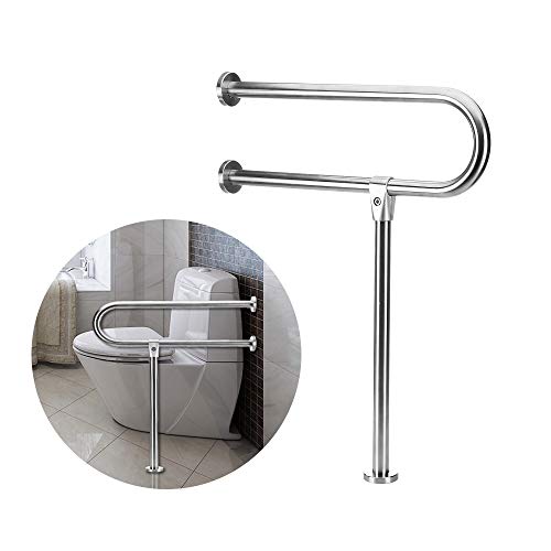 Handicap Rails Grab Bars Toilet Rail Bathroom Support For Elderly Bariatric Disabled Stainless Steel Commode Medical Accessories Safety Hand Railing Guard Frame Shower Assist Aid Handrails Hand Grips