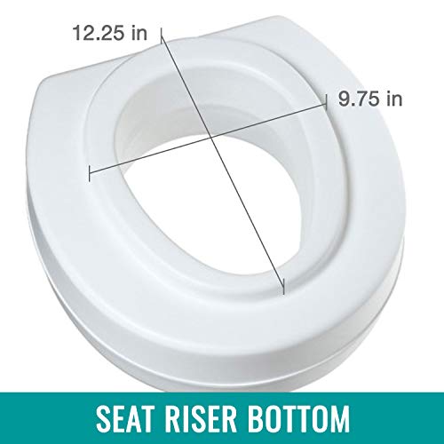 HealthSmart Portable Elevated Raised Toilet Seat Riser HealthSmart Portable Elevated Raised Toilet Seat Riser that fits Most Standard Seats, White.