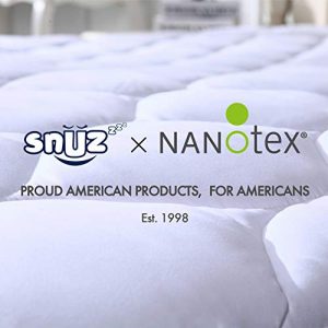 SNUZZZZ Mattress Pad Queen | Mattress Cover Cooling, Breathable, Water Resistant, Hypoallergenic - Quilted, Fitted - Mattress Topper