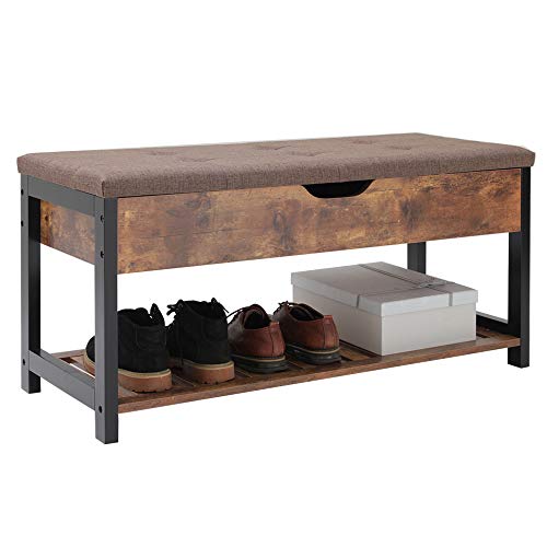 USIKEY Shoe Bench with Storage Shelf, Multifunctional Storage Bench USIKEY Shoe Bench with Storage Shelf, Multifunctional Storage Bench with Padded Cushion, Perfect for Entryway, Hallway, mudroom, Living Room and Corridor YHXD002F.