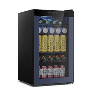 Kismile 85 Can Beverage Refrigerator Cooler,2.3 Cu.ft Mini Fridge with LCD Temperature Control for Soda,Beer or Wine,Drink Cooler Dispenser Counter top Refrigerator for Home,Office or Bar (Gray)